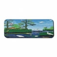 thumbnail image 1 of Animal Computer Mouse Pad, Digital Cartoon Print of Wild Fauna Around River Nature Themed, Rectangle Non-Slip Rubber Mousepad Large, 31" x 12" Gaming Size, Pale Sky Blue Multicolor, by Ambesonne, 1 of 2