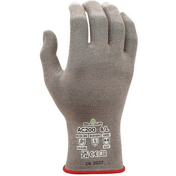 Showa Knit Gloves, Cut Level A4 ,Uncoated ,Not Applicable ,L 1 PR AC200L-08