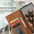thumbnail image 4 of SaniMore for Samsung Galaxy S22 Ultra 6.8" 2022 Case, Flip Folio PU Leather Wallet Cover with Detachable Shell Wrist Strap Kickstand Card Slots Business Shockproof Case with Magnetic Clasp, Brown, 4 of 8