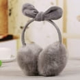 thumbnail image 3 of Cache-oreilles d'Hiver, Cache-Oreilles en Peluche Ajustable avec Nœud Papillon Mignon pour Filles (Blanc), 3 of 6