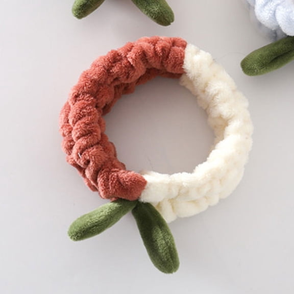 LOLIPPYY 2PCS Spa Party Favors Cute and Fresh Design Multi Color Plush Hair Accessories for Women