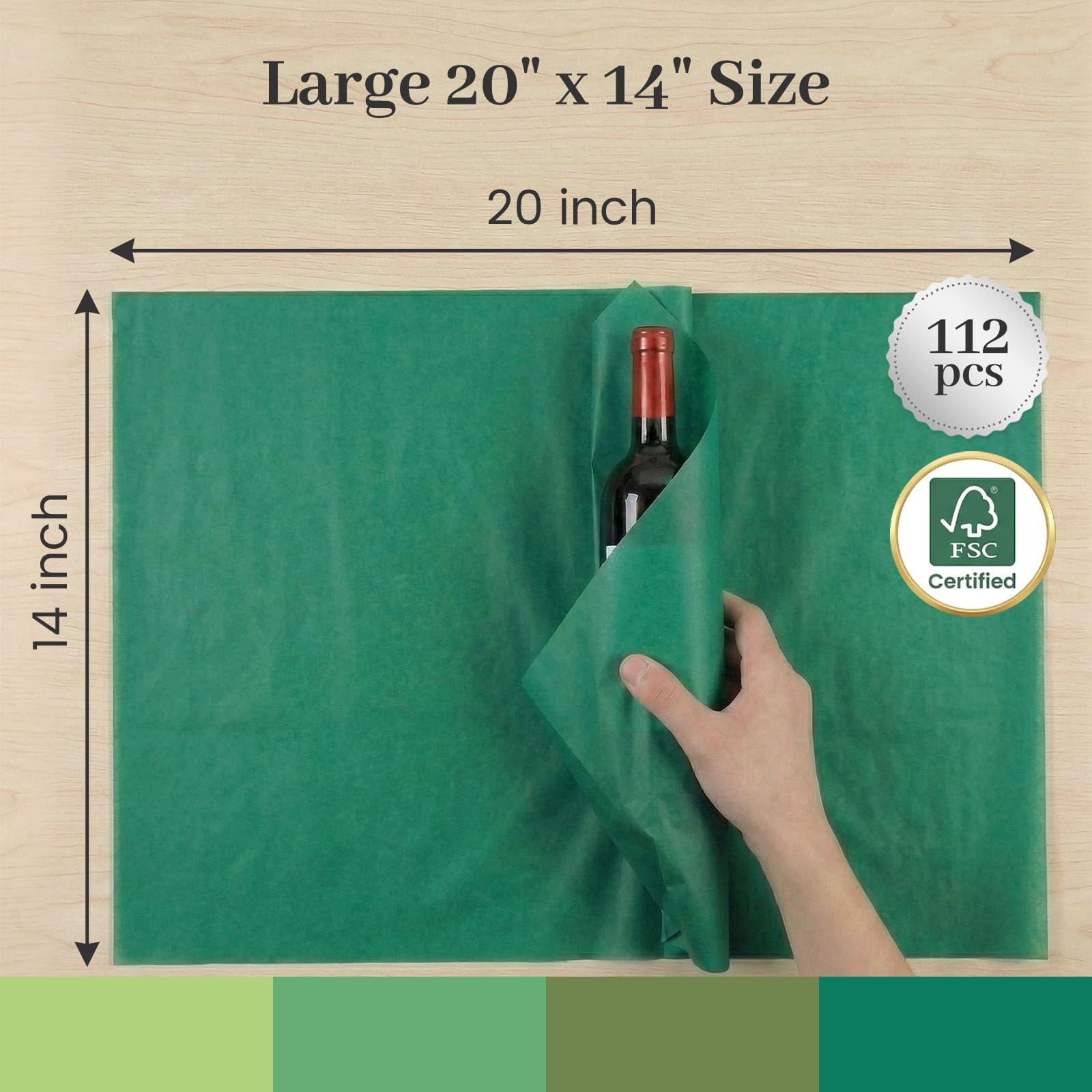 112 Sheets Tissue Paper – 20 x 14 Inch, for Gift Bags, Mother's Day, DIY Crafts, Gift Wrapping, Decor, Available in Blue, Brown, Green, Multi, Orange, Purple, Red, and White