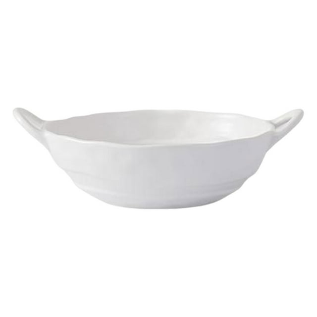 Wosthever Ensaladera de orejas mate, de cerámica Irregular para servir, freidora de aire resistente al calor de estilo Simple, Mostrada Blanco