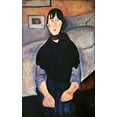 thumbnail image 2 of Modigliani, Amedeo 22x32 White Modern Wood Framed Museum Art Print Titled - La Fille du Peuple, 2 of 4