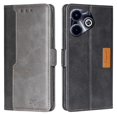 thumbnail image 1 of Pour Transsion Infinix Hot 40i Étui en Cuir Double Couleur Support Rabattable Couverture de Téléphone Intelligent - Noir+gris, 1 of 5