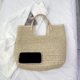 thumbnail image 3 of Bolsos de axila para mujer, bolso informal de paja para axilas, bolso de playa sólido tejido de gran capacidad, 3 of 9
