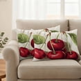 thumbnail image 2 of Vintage Red Cherry Outdoor Waterproof Pillow Covers, Retro Summer Botanical Decorative Rectangle Throw Pillowcase Sofa Cushion Sham for Patio/Couch/Chair, 20"x12" 2 Pack, 2 of 8