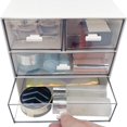 thumbnail image 2 of Organizador de Maquillaje, Organizador de Escritorio con 4 Cajones, Organizador de ArtíCulos , Organizador de CosméTicos, Mostrador de BañO, Blanco, 2 of 5