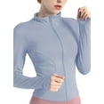 thumbnail image 6 of XCHQRTI Women's High Elasticity Yoga Jacket Quick Drying Sports Coat Stand Collar Tight Tops Slim Fit, 6 of 10