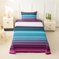 thumbnail image 2 of Castle Fairy Geometric Horizontal Stripe Twin Sheets 3pcs,Tribal Thin Line Bedding,Pink Teal Indigo,1 Flat Sheet, 1 Fitted Sheet and 1 Pillowcase, 2 of 7