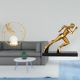 thumbnail image 2 of Estatua de bola de cristal, estatua de corredor, escultura de arte abstracto, figura coleccionable de resina, material de hierro, base estable, adecua, 2 of 8