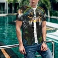 thumbnail image 6 of Lsque Realistic Style Colorful Wolf Pattern Mens Polo Golf Shirts Funny Graphics Shorts Sleeve Button Shirts Baseball T-shirt-X-Large, 6 of 7
