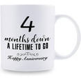 thumbnail image 2 of 4 Month Anniversary Mugs for Girlfriend Boyfriend - Four Month Anniversary Mug for Him Her Couple Lovers - 4 Months Down A Lifetime To Go Happy Anniversary Mug - 11 oz Coffee Mug, 2 of 7