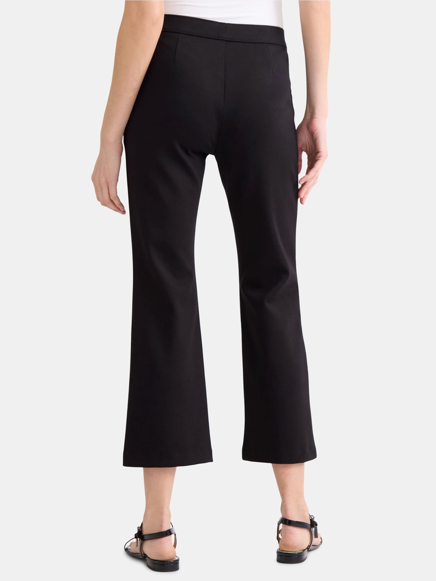 Time and Tru Women's Pull On Cropped Flare Pants, Sizes XS-XXXL