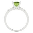thumbnail image 4 of Solitaire with Accents Engagement Ring for Women - 1.71ct Natural Peridot in 14K White Gold Promise Ring, 4 of 6