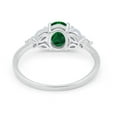 thumbnail image 3 of Art Deco Oval Marquise Ring Green Emerald CZ 925 Sterling Silver Size 5, 3 of 4
