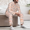 thumbnail image 7 of Honeii Cute Ducks In Hats Pattern Mens Pajamas Set,2pcs Men's Lounge Long Sleeve Sleep Shirt and Pajama Bottoms Sleepwear Set,Mens Pjs Sets-Large, 7 of 7