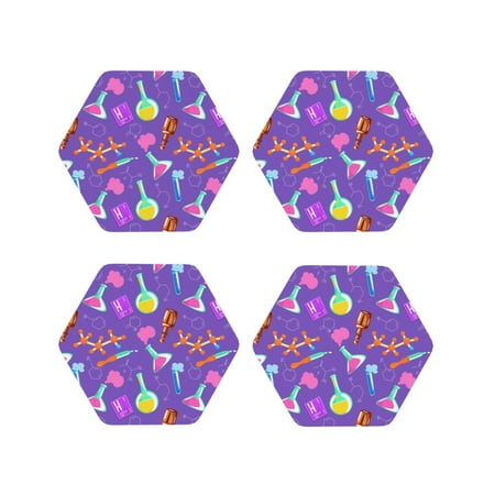 

Tideii Chemistry Tools for Leather Coasters 4 Pieces Anti-fouling and Anti-scalding Decorative Coasters Suitable for Restaurants Kitchens Coffee Shops-Hexagon