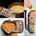 thumbnail image 5 of Yayeee Oven Mitts and Pot Holder Set of 4 Heat Resistant Kitchen Gloves Baking Hot Pad, Vibrant Flowers Pattern, 5 of 5