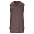 thumbnail image 3 of DHFJKG Womens Fuzzy Longline Vest Coat Mediun Length Sleeveless Turndown Collar Button Down Loose Fit Jacket Casual Commute Fall Winter Classic Outerwear, 3 of 4