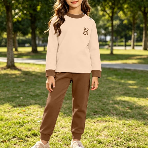 ATOGUTA Clothes For Girl Trendy Sweatshirts and Sweatpants Set Fall Girl Outfits Kids Clothes