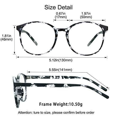 YEIN Presbyopic Progressive Multifocal Reading Glasses, Spring Hinge Blue Light Blocking Glasses, with Clear Lenses for Women and Men (+0.50/+2.75 magnification)