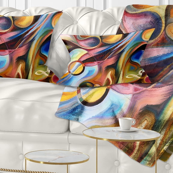 Designart Music beyond the Frames - Music Throw Pillow - 12x20