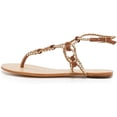 thumbnail image 2 of Schutz Veda Wood Platina Flat Sandals Thong Flat Fashion Strappy Sandals (11), 2 of 4