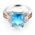 thumbnail image 3 of Princess Cut Light Blue AAA CZ Band Women 925 Silver Wedding Ring Sz 6/7/8/9/10, 3 of 4