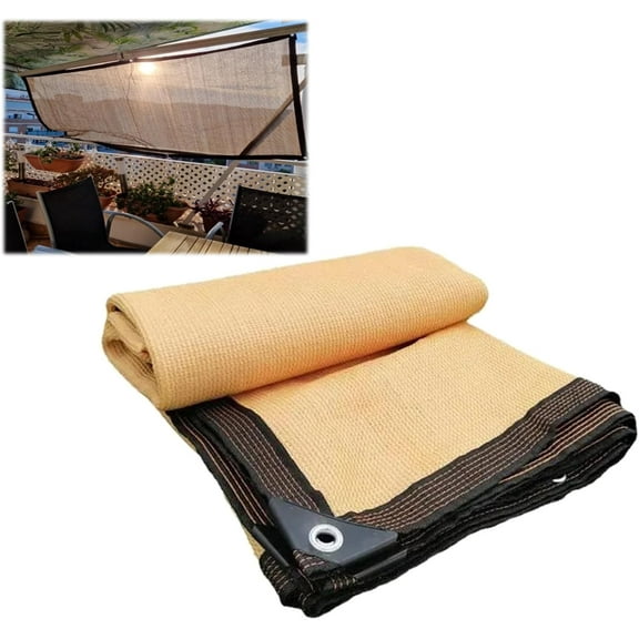 Manss Shade Cloth for Garden Plants Outdoor 10x20 ft, 85% Beige Shade Screen Fabric for Pergola/Pool, Sunshade Privacy Canopy of Backyard/Balcony/Deck, Heat Resistant Mesh Sun Cover