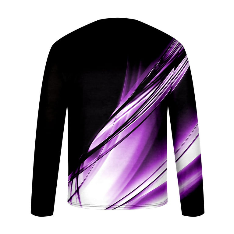 RYRJJ Long Sleeve Tee Shirts for Mens Boys Fashion 3D Abstract