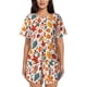 thumbnail image 1 of Fotbe Colorful Maple Leaves Conjunto de Pijama Estampado para Mujer, 2 Piezas, Ropa de Dormir con Camiseta de Manga Corta y Shorts Suaves-X-Large, 1 of 5