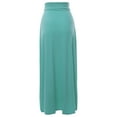 thumbnail image 3 of A2Y Women's Basic Foldable High Waist Floor Length Maxi Skirts Ash Mint 2XL, 3 of 5