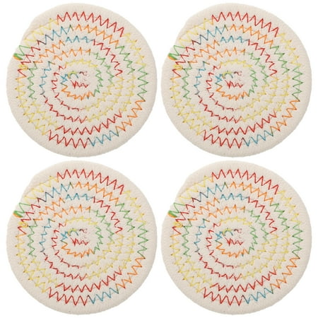 

FRCOLOR 4Pcs Japanese Hand-woven Placemat Anti-scald Table Mat Home Bowl Pad Decor