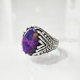 thumbnail image 2 of Purple Copper Turquoise Mans Ring, Natural Copper Turquoise, Silver Jewelry, 925 Silver Ring, Birthday Gift, Heavy Mens Ring, Arabic Design, Ottoman Style Ring, Christmas, Turkey Mens Signet Ring, 2 of 7