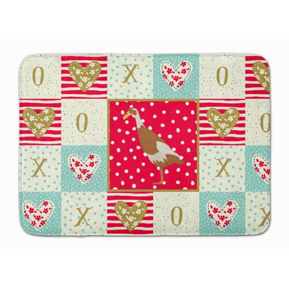 Carolines Treasures CK5292RUG Indian Runner Duck Love Machine Washable Memory Foam Mat Red 19 X 27" multicolor