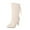 Beige, variant on PEASKJP Heeled Boots for Women Mid Calf Chunky Heels Patent Leather Boots,Beige 38