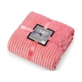 thumbnail image 2 of Pink Ribbed Throw Blanket 50X60 100% Polyester, 2 of 5