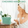 thumbnail image 2 of 2 Pieces Travel Makeup Bag,Checkered Cosmetic Bag Makeup Organizer Case for Women,Small Toiletry Bag Skincare Pouch for Toiletries Accessories, 2 of 9
