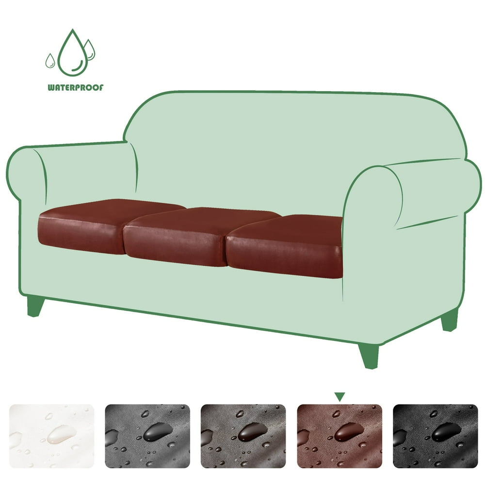 Subrtex PU Individual Sofa Cushion Covers Stretchy and WaterProof (2