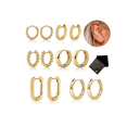 thumbnail image 1 of 6 Pares Aretes Para Mujer Oro 14k Set Arracadas Moda Xtellar dorado, 1 of 4