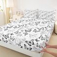 thumbnail image 3 of Manfei Teens Romantic Butterfly Bed Sheets, Black White King Sheets, Fashion Flower Floral Sheet Set, Ultra Soft Home Decor, 4 Pieces, 3 of 7