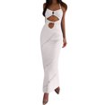 thumbnail image 2 of Bathing Suit Cover Up Beach Clothes for Women Swimwear Cover Ups Women's Knit Dress Front Long Beach Clubwear Solid Color Backless Cut Outs, 2 of 6