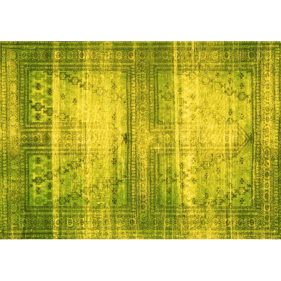 Ahgly Company Indoor Rectangle Persian Yellow Traditional Area Rugs, 8' x 12'
