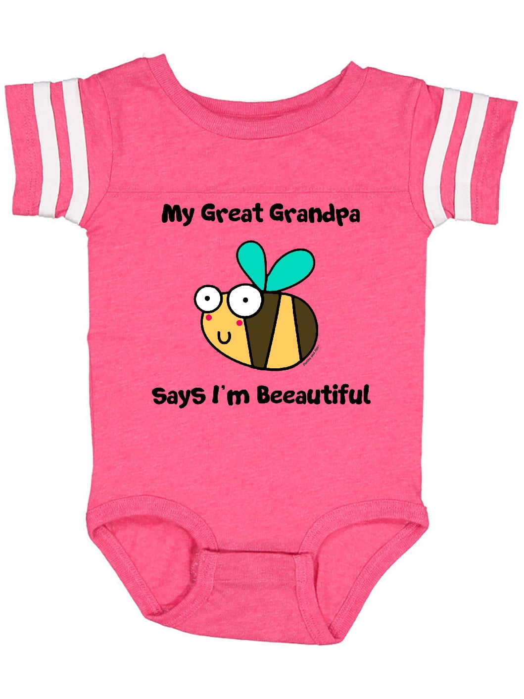 Download Inktastic Bee Great Grandpa Says I M Beautiful Infant Short Sleeve Bodysuit Unisex Football Pink And White 24 Months Walmart Com Walmart Com