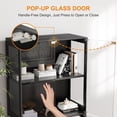 thumbnail image 3 of Slsy Glass Display Cabinet with Doors, 4-Tier Curio Shelf with 6-Color LED Lights, Display Case for Collectibles, Living Room, Bedroom, or Office, Black, 3 of 8
