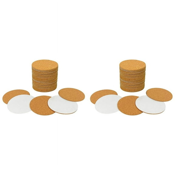 80 Pack Self-Adhesive Cork Round 3.5 Inch Backing Sheets Cork Coasters for DIY Crafts-Bottom Protection