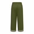 thumbnail image 7 of JJHGVB capris pants mid-calf length Slacks Elastic Waist Cropped Pant Preppy Lounge Pant Knee Length Capri Pants Summer Beach Pants women's capris pedal pushers for women Loose Fit Green L, 7 of 7