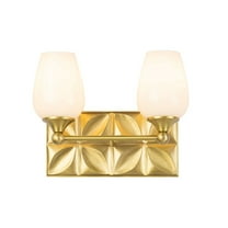 Lucas McKearn Epsilon 2-light Metal Bath Vanity Light in Aged Brass