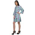 thumbnail image 3 of Moomaya Short Robe For Women Plus Size Printed Cotton Robe Lightweight Nightwear, 3 of 5